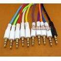 10 Color for choosing 3.5mm male to Male Audio Cable 100cm long Net Skin JD7